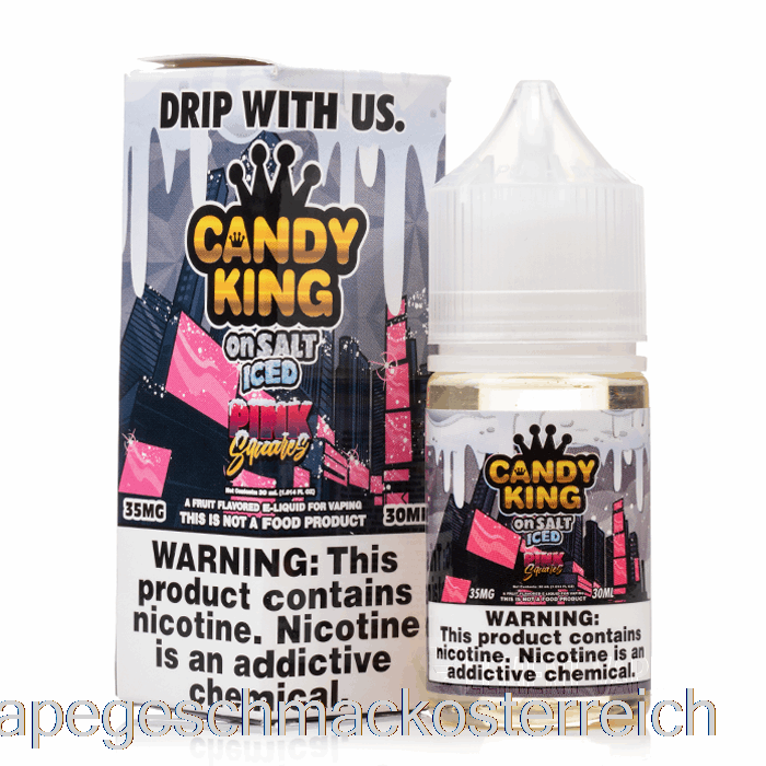 Eisgekühlte Rosa Quadrate – Candy King Auf Salz – 30 Ml 35 Mg Vape-Geschmack